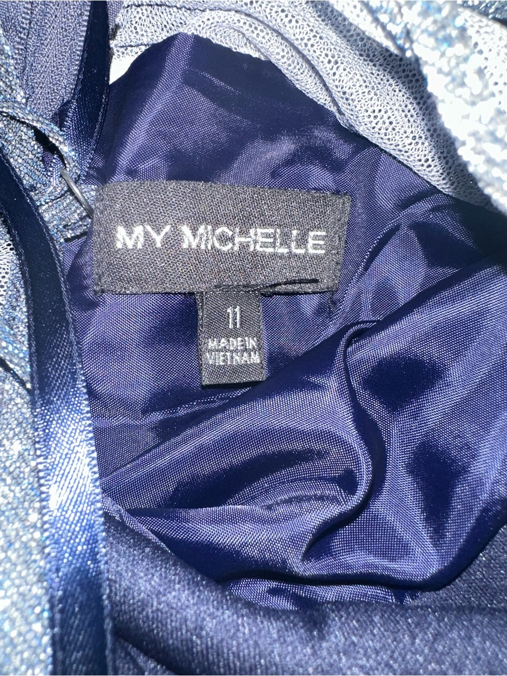 My Michelle Sparkling Navy Plunge Midi Dress - Picture 10 of 12